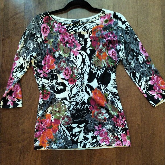 Gerry Weber floral knit jumper - Size M - Picture 1 of 9